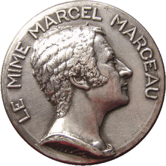 Commemorative bronze medallion of Marcel Marceau